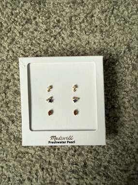 Madewell Twinklelight Freshwater Pearl Stud Earring Set